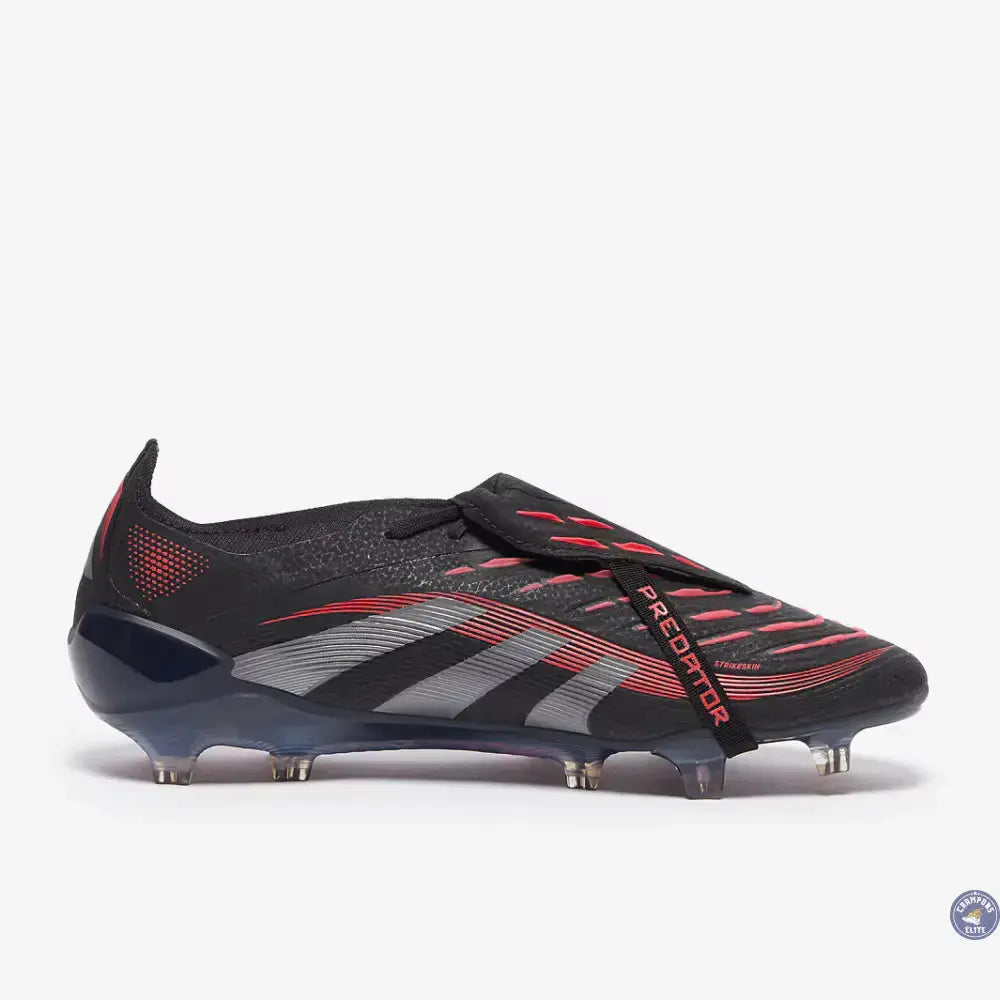 Predator 25 Elite Fold-over Tongue FG Stealth Victory - Noir/Gris/Lucid Red