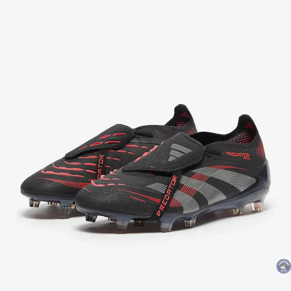 Predator 25 Elite Fold-over Tongue FG Stealth Victory - Noir/Gris/Lucid Red