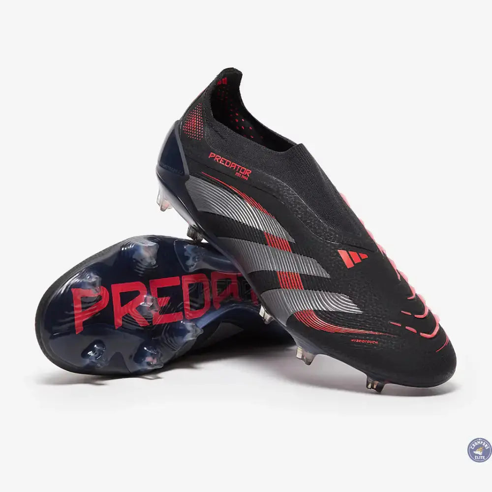 Predator 25 Elite Laceless FG Stealth Victory - Noir/Gris/Lucid Red