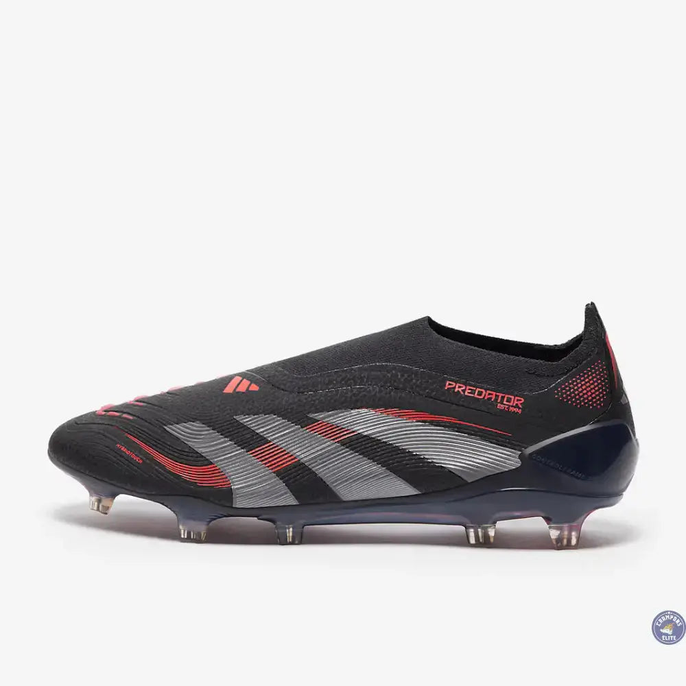 Predator 25 Elite Laceless FG Stealth Victory - Noir/Gris/Lucid Red