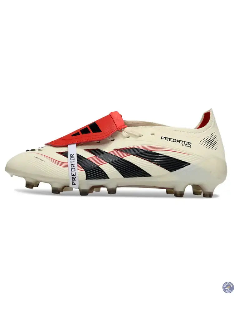 Predator Elite Fold-over Tongue AG Champagne - Blanc/Noir/Pure Ruby