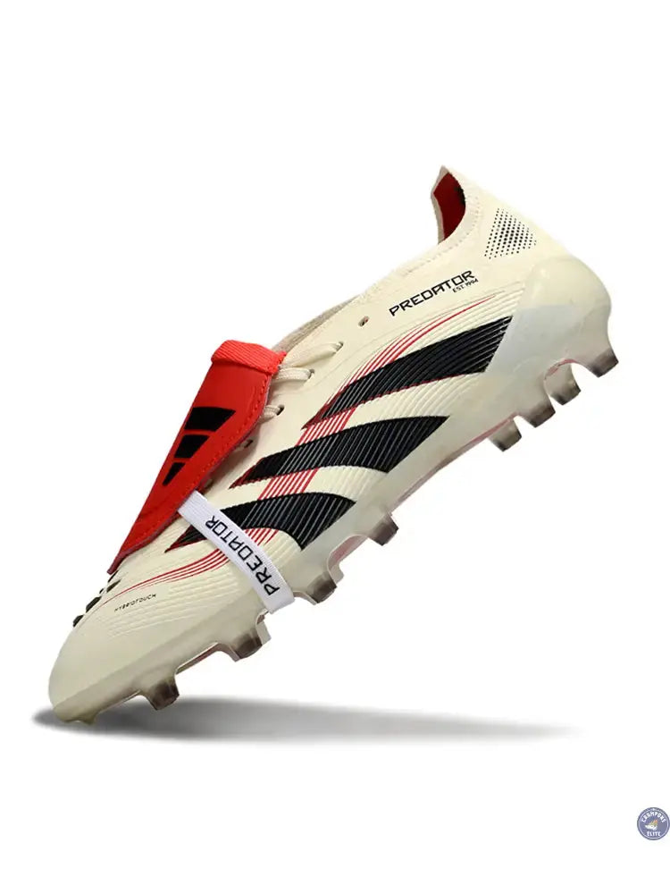 Predator Elite Fold-over Tongue AG Champagne - Blanc/Noir/Pure Ruby
