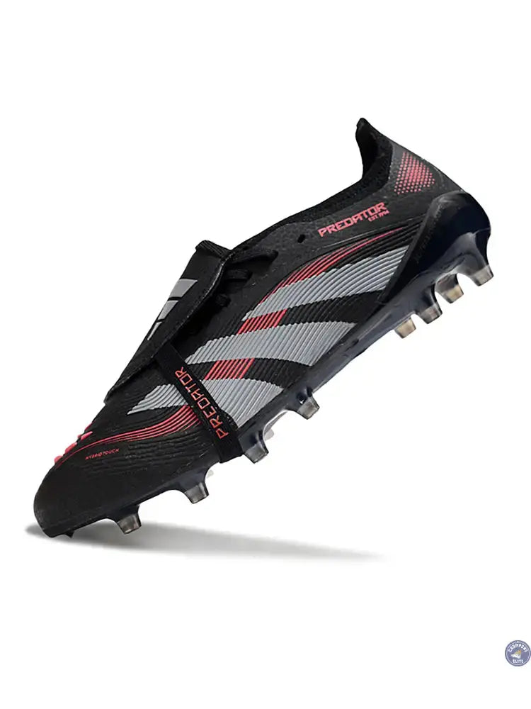 Predator Elite Fold-over Tongue AG Stealth Victory - Noir/Gris/Lucid Red