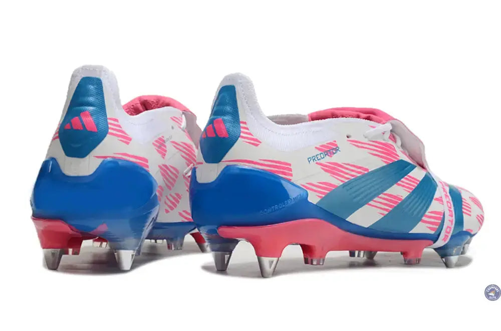 Predator Elite Fold-over Tongue SG Reemergence - Blanc/Bleu/Rose