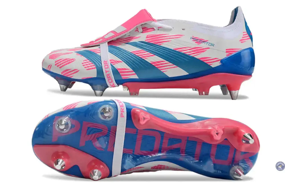 Predator Elite Fold-over Tongue SG Reemergence - Blanc/Bleu/Rose