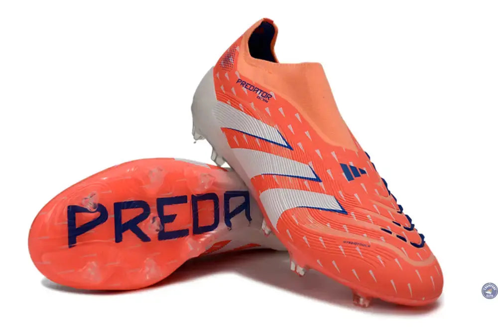 PREDATOR ELITE LACELESS FG CORAL BLAZE - CORAL/BLANC/BEAM ORANGE