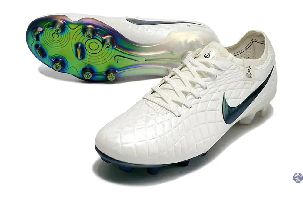 Tiempo Legend 10 Elite FG Pearl - Blanc Cassé/Turquoise