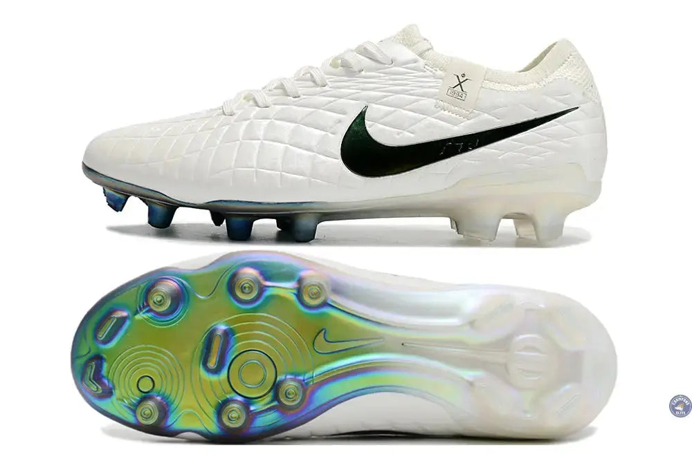 Tiempo Legend 10 Elite FG Pearl - Blanc Cassé/Turquoise